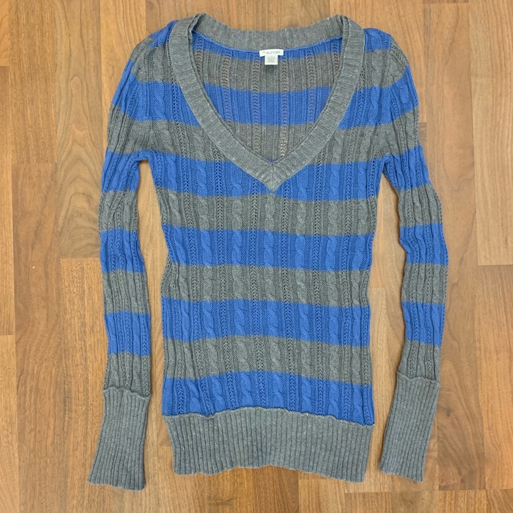 Maurices Cable Knit V-Neck Sweater